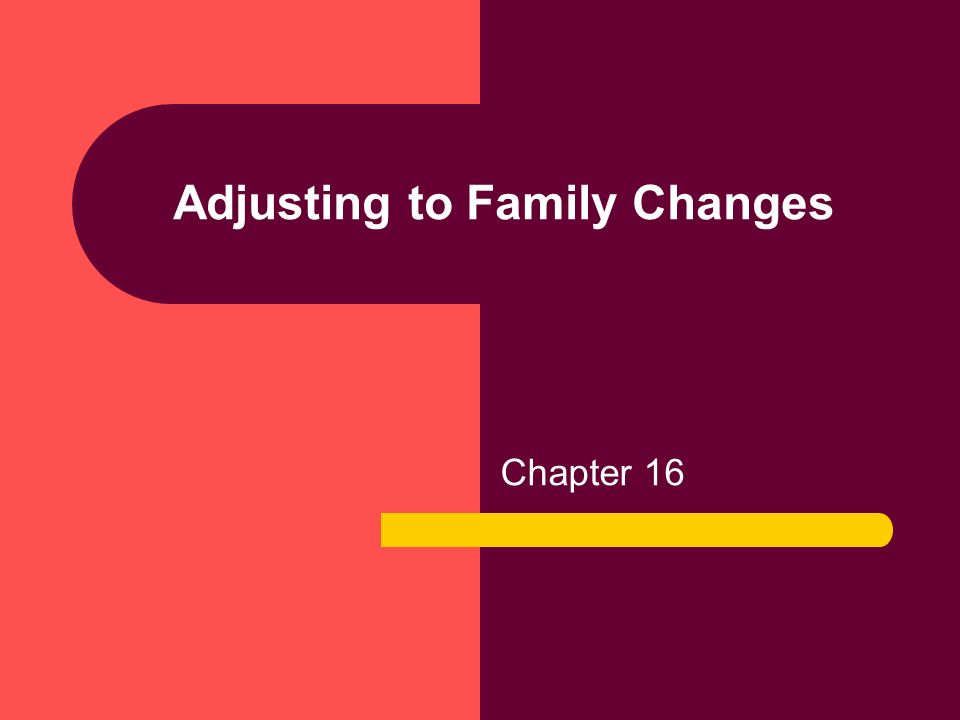 Adjusting to Family Changes Chapter 16