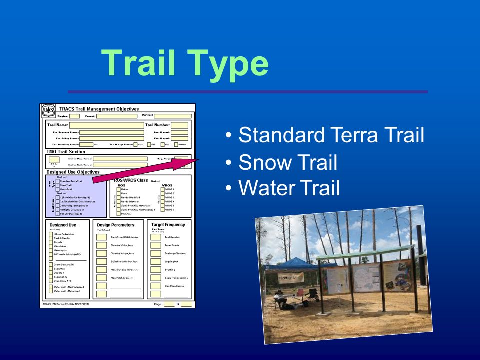 Trail Type Standard Terra Trail Snow Trail Water Trail