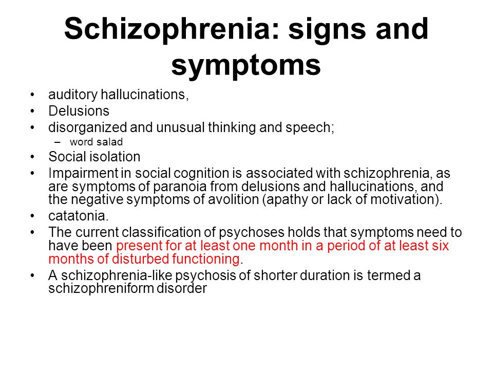 Paranoid Schizophrenia Symptoms