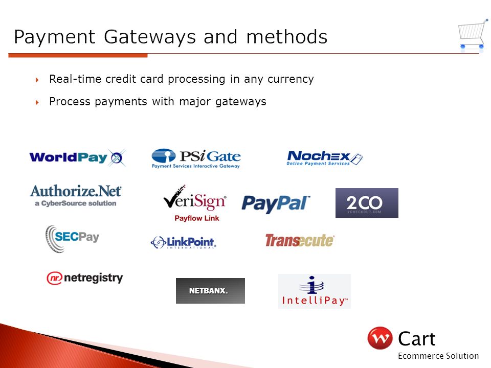 Cart Ecommerce Solution  Real-time credit card processing in any currency  Process payments with major gateways