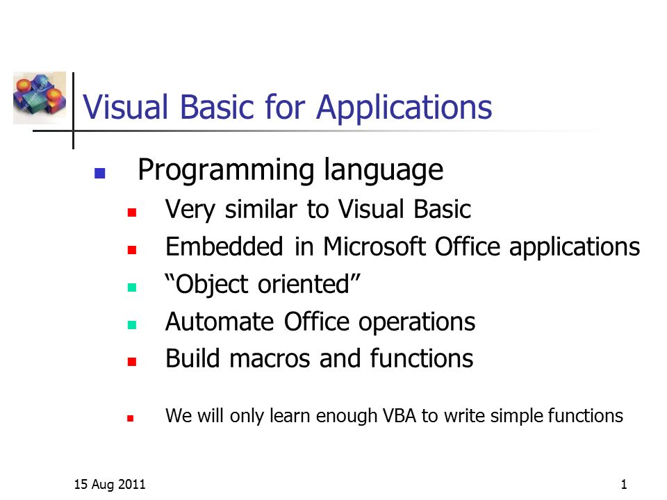 15 aug visual basic for applications programming language very microsoft programming language