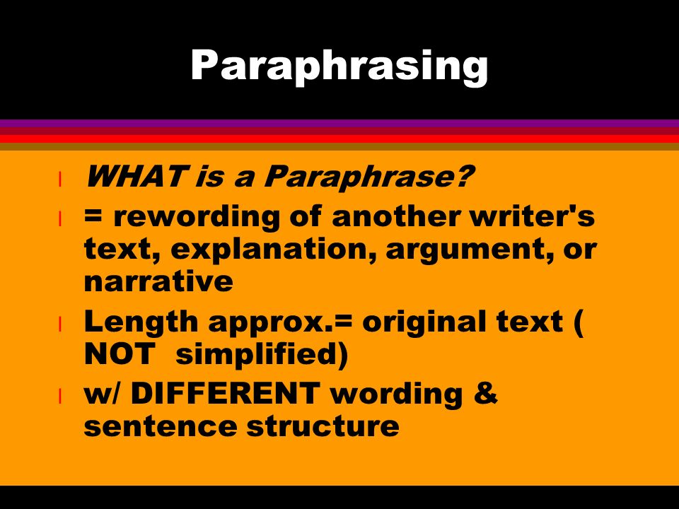 what is a paraphrase