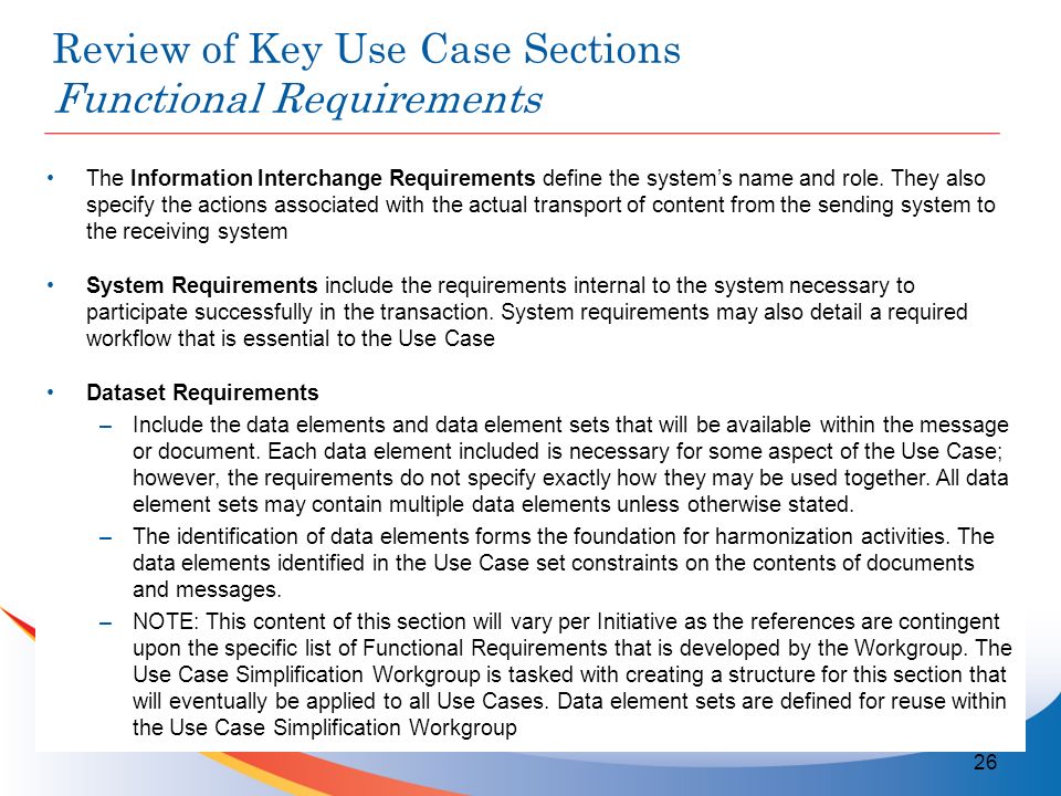 The Information Interchange Requirements define the system’s name and role.