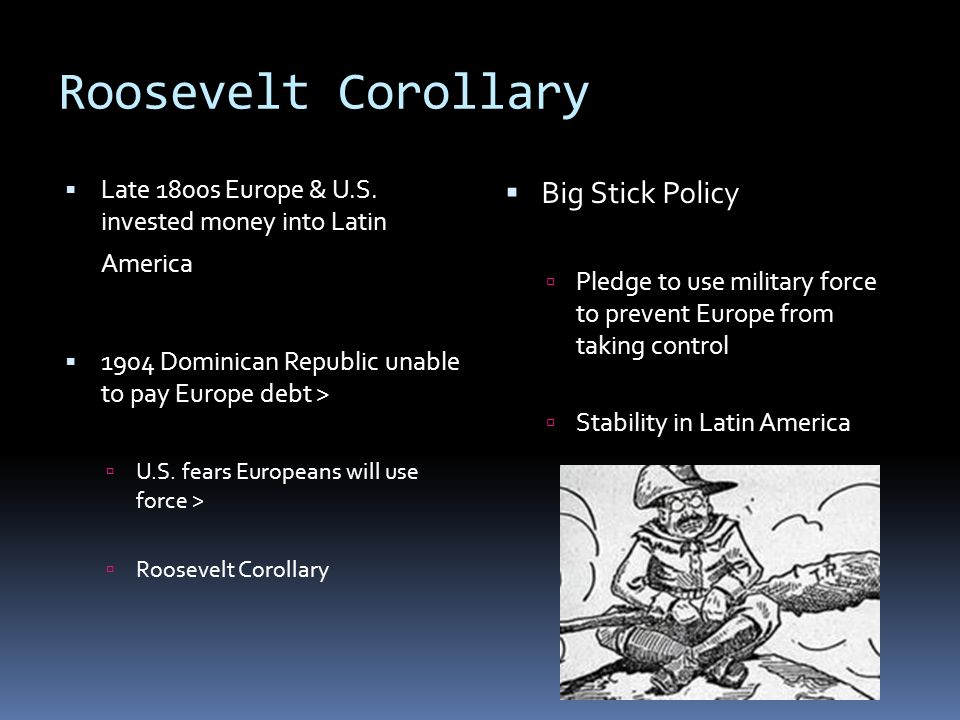 Roosevelt Corollary  Late 1800s Europe & U.S.