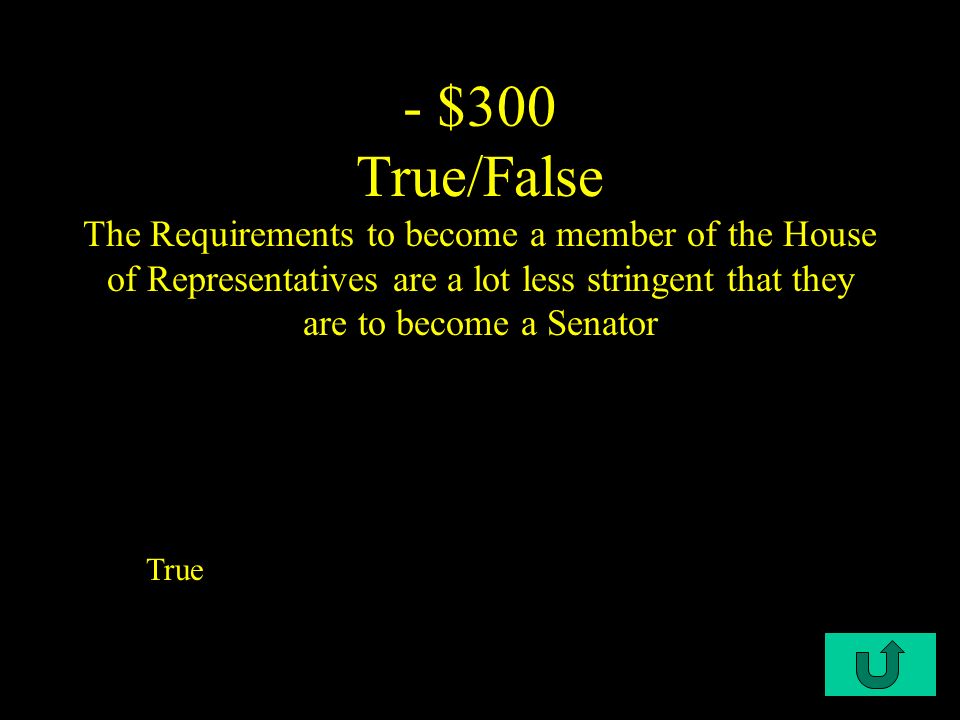 C2-$200 - $200 Who Is in charge of presiding over the House while it’s in session Speaker of the House