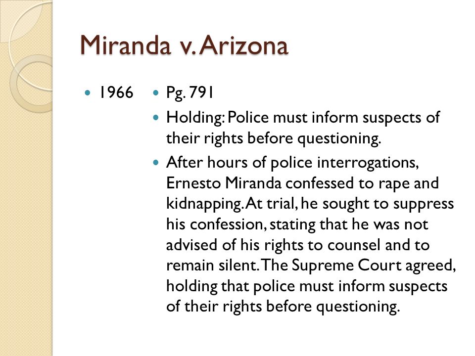 Miranda v. Arizona 1966 Pg.