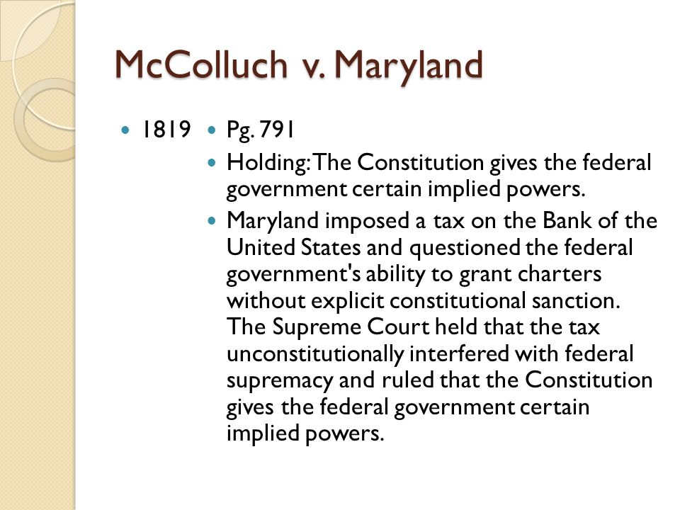 McColluch v. Maryland 1819 Pg.