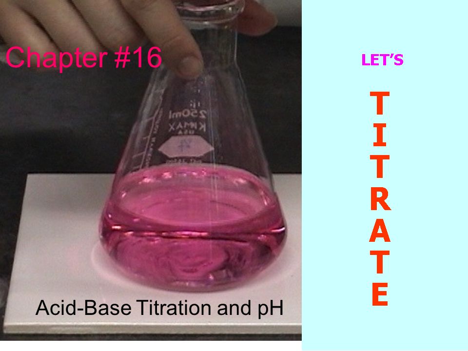 Chapter #16 Acid-Base Titration and pH