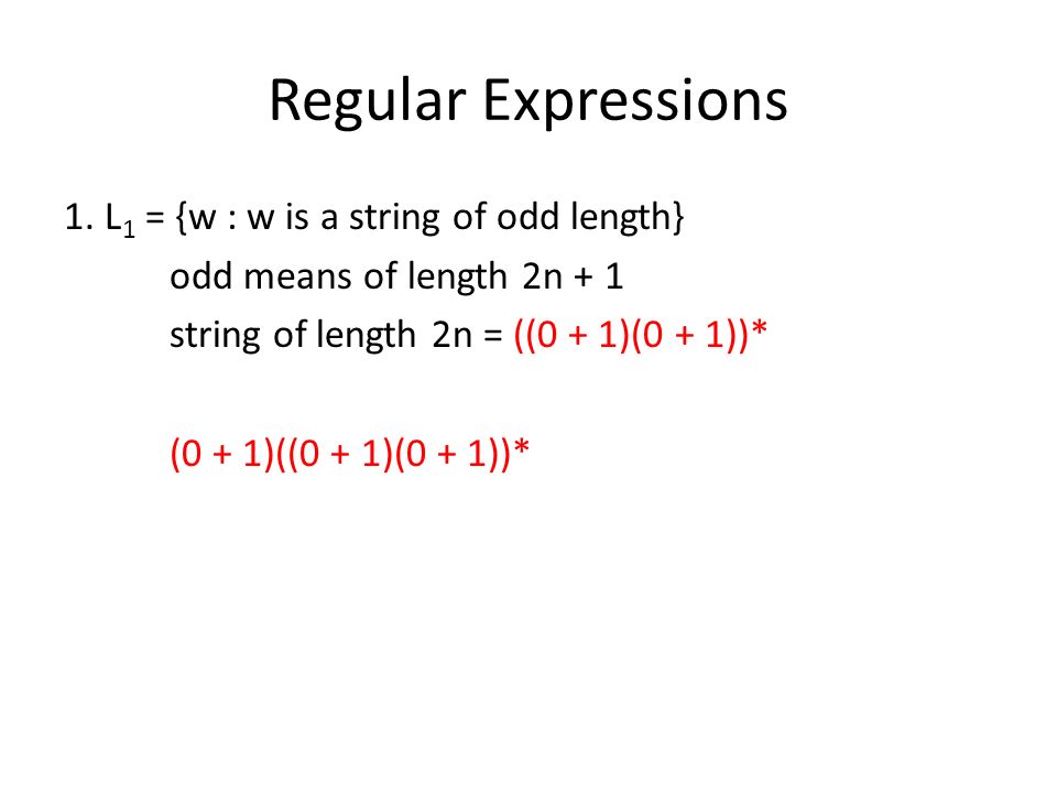 Regular Expressions 1.