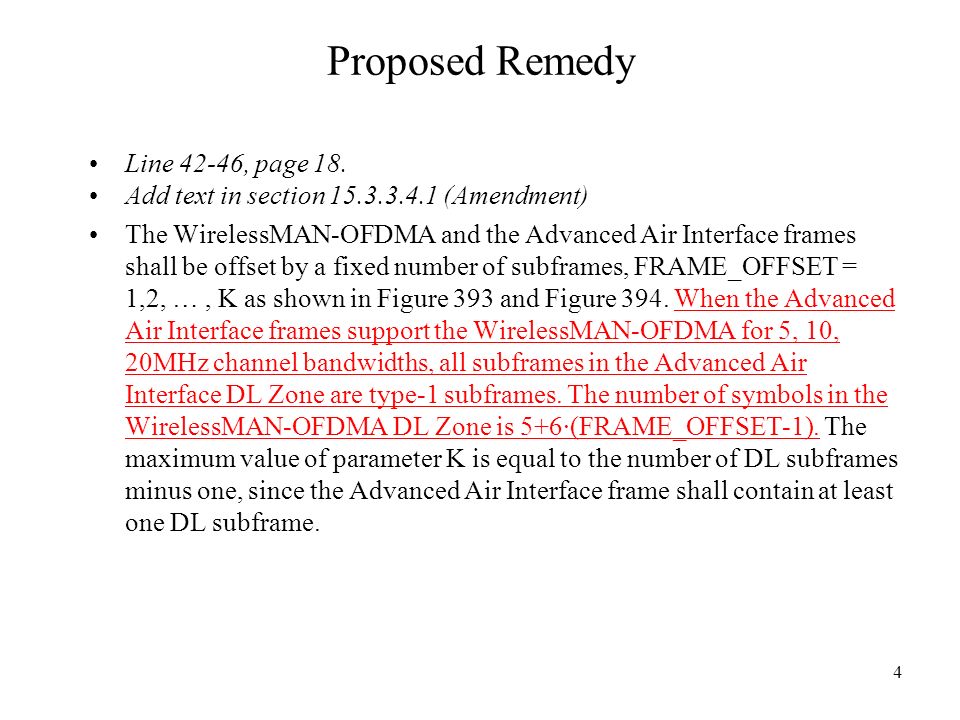 4 Proposed Remedy Line 42-46, page 18.