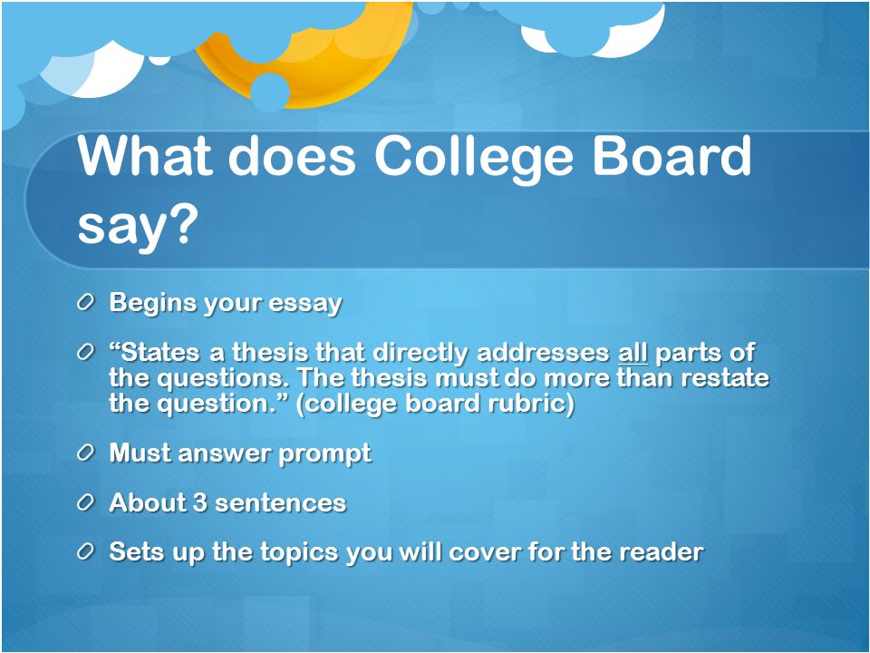 What does College Board say.