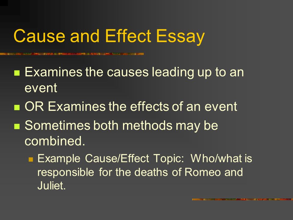 romeo and juliet cause and effect