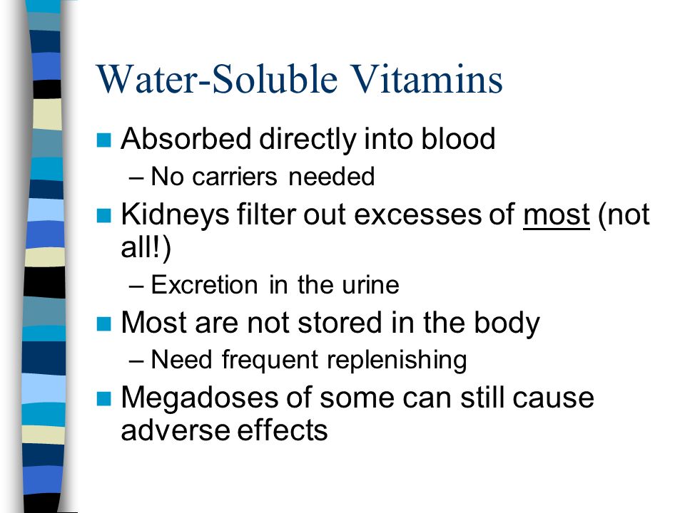Vitamins & Antioxidants. Two Classes Fat-Soluble –A –D –E –K Water-Soluble – Vitamin C –9 B-vitamins Thiamin Riboflavin Niacin Pantothenic Acid B6 B ppt  download