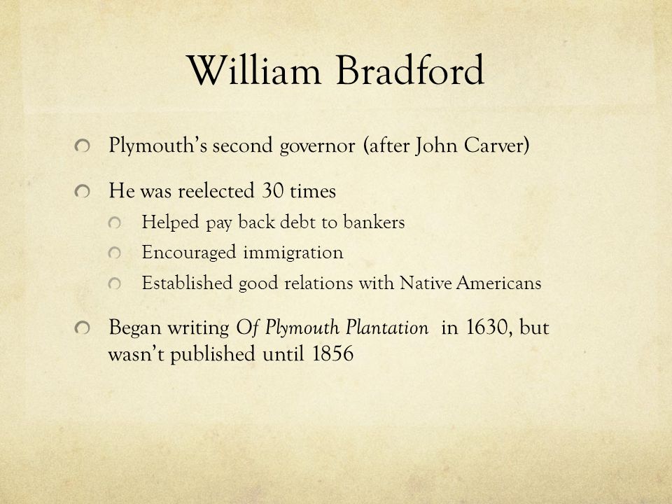 william bradford writing style