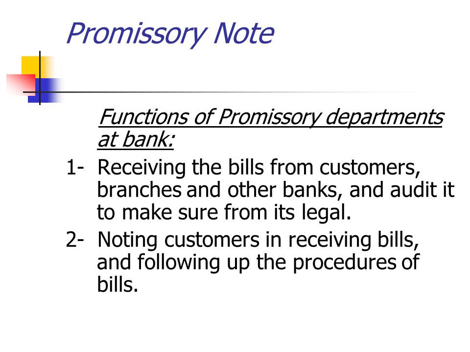 Function of promissory note