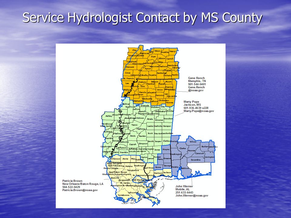 Service Hydrologist Contact by MS County