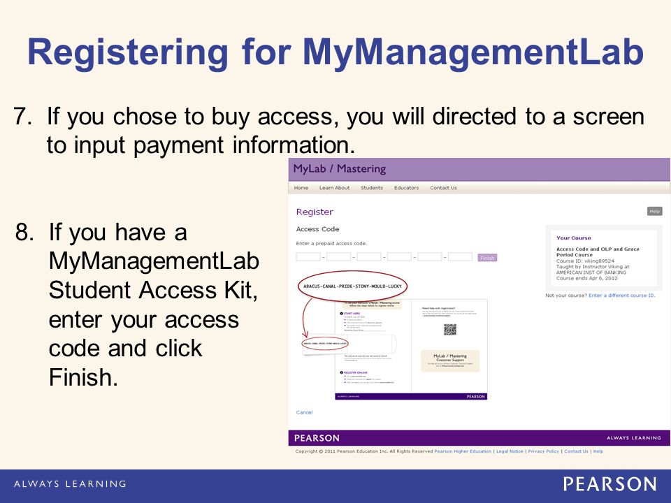 7. If you chose to buy access, you will directed to a screen to input payment information.