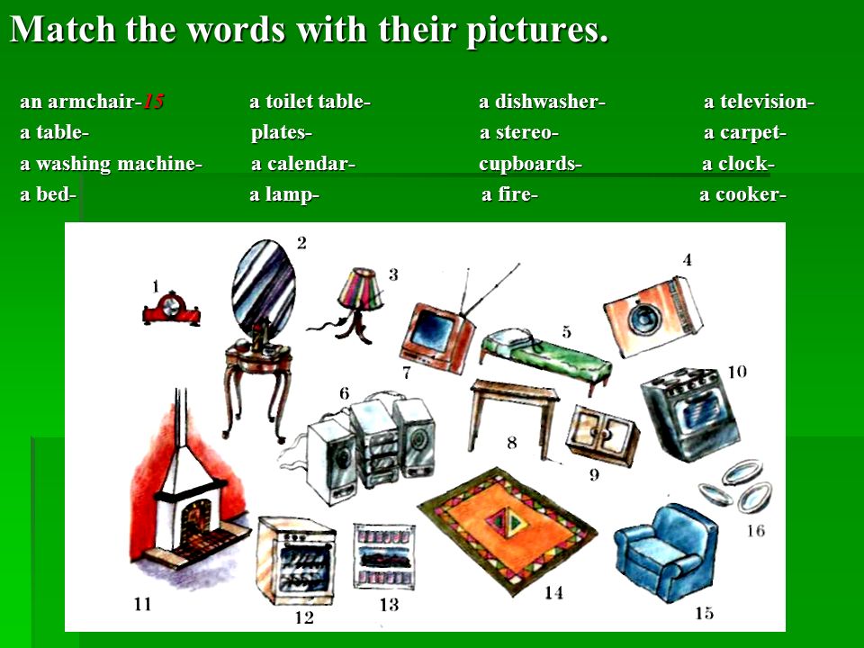 Match the words with their pictures.