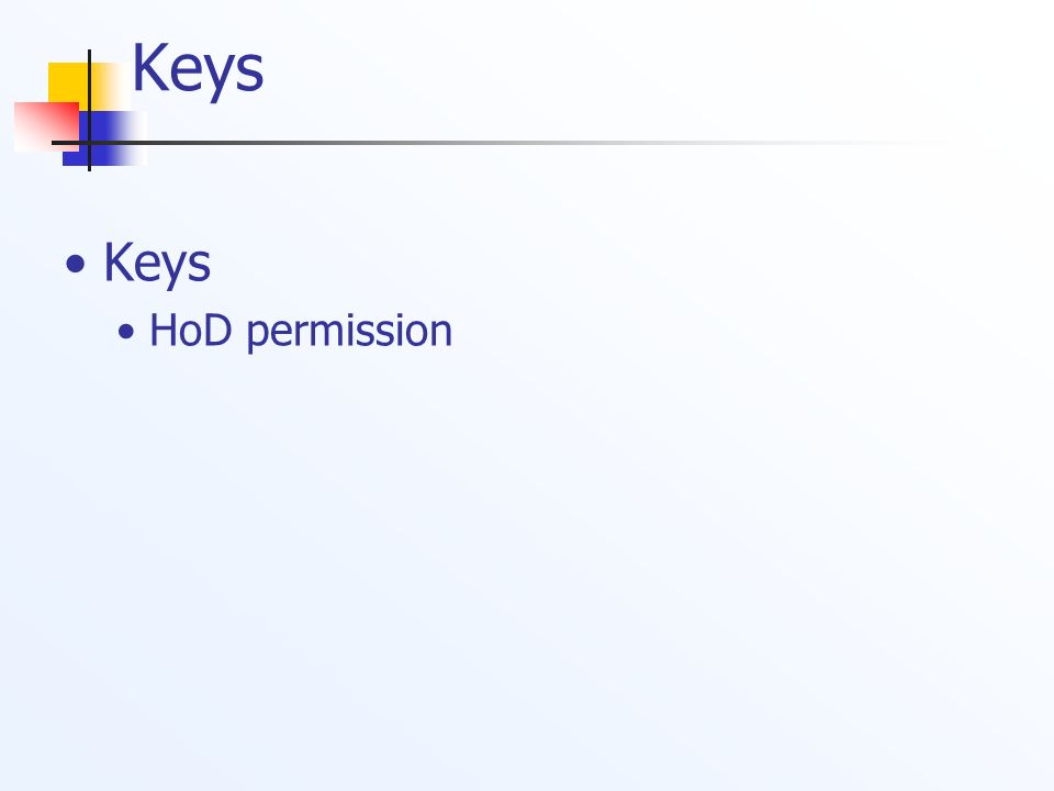 Keys HoD permission