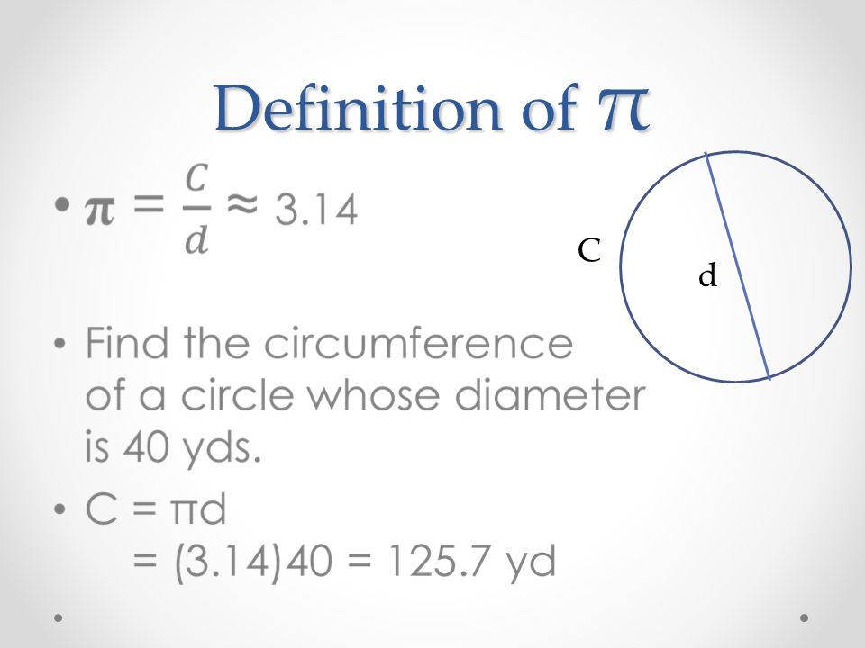 Definition of π d C