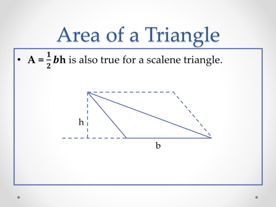 Area of a Triangle h b