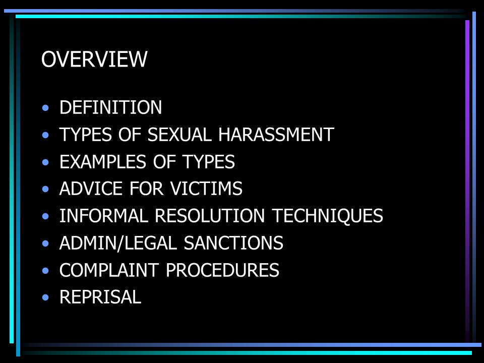 Define complaint procedure for sexual harassment Define complaint procedure for sexual harassment