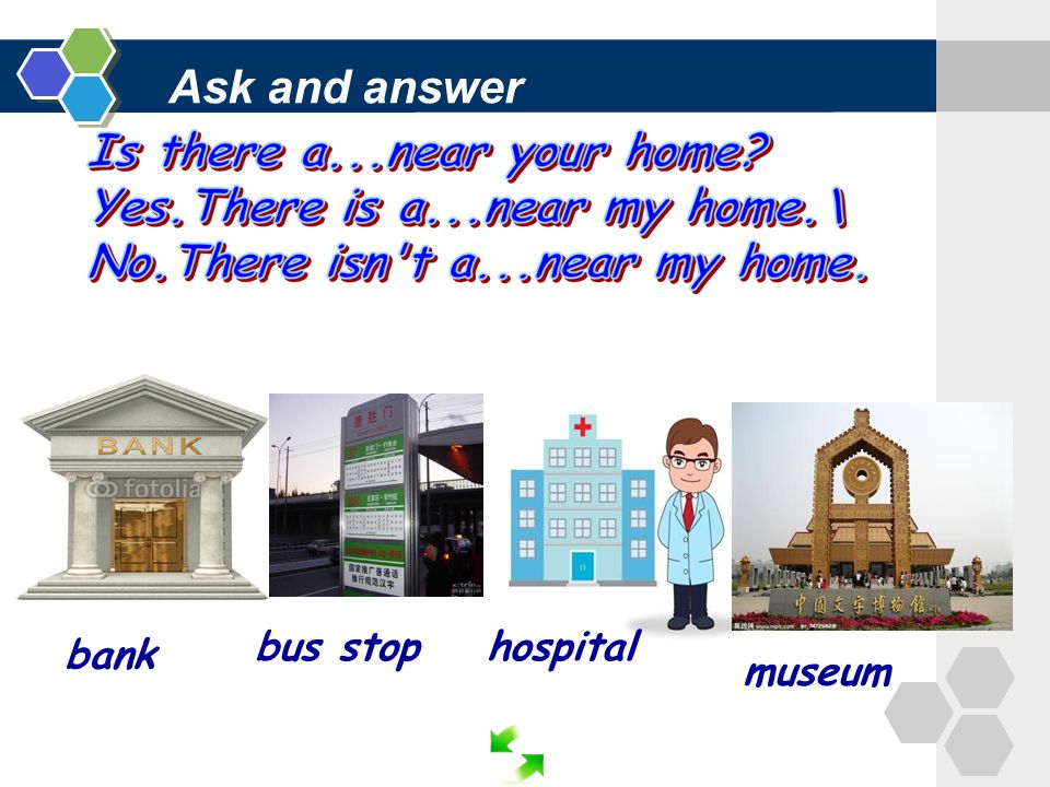 bank bus stophospital museum Ask and answer