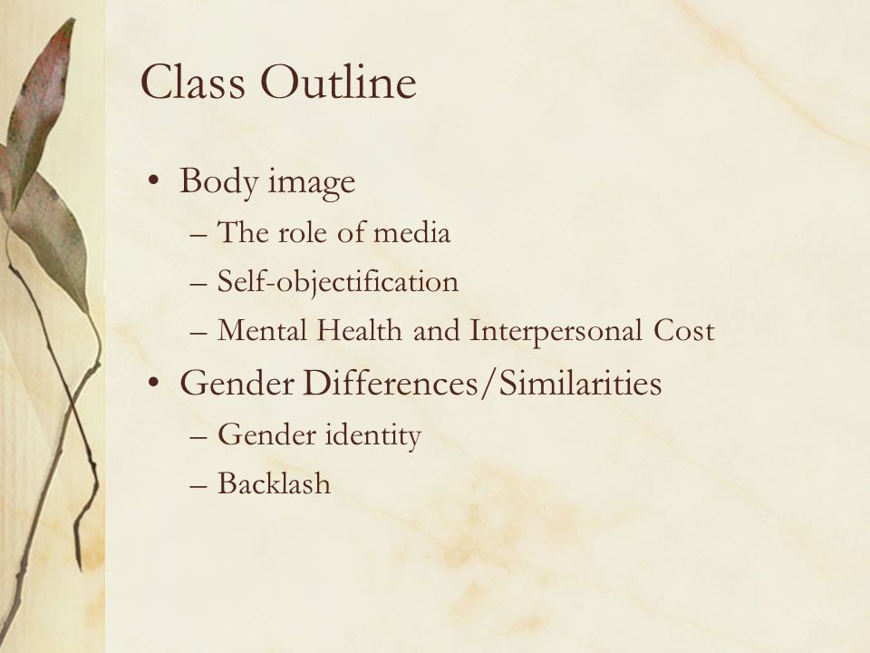 gender body social psychology 321 dr sanchez class outline body outline of body