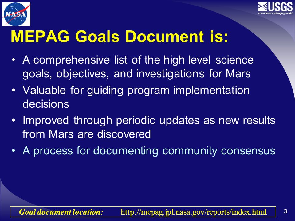 1 Mepag Goals Overview And Process Jeffrey R Johnson Chair