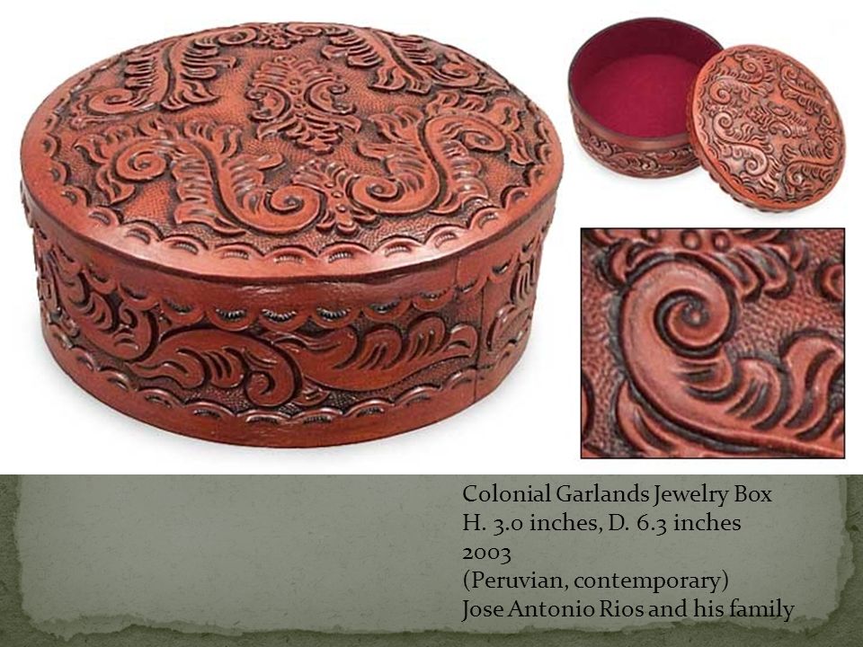 Colonial Garlands Jewelry Box H. 3.0 inches, D.