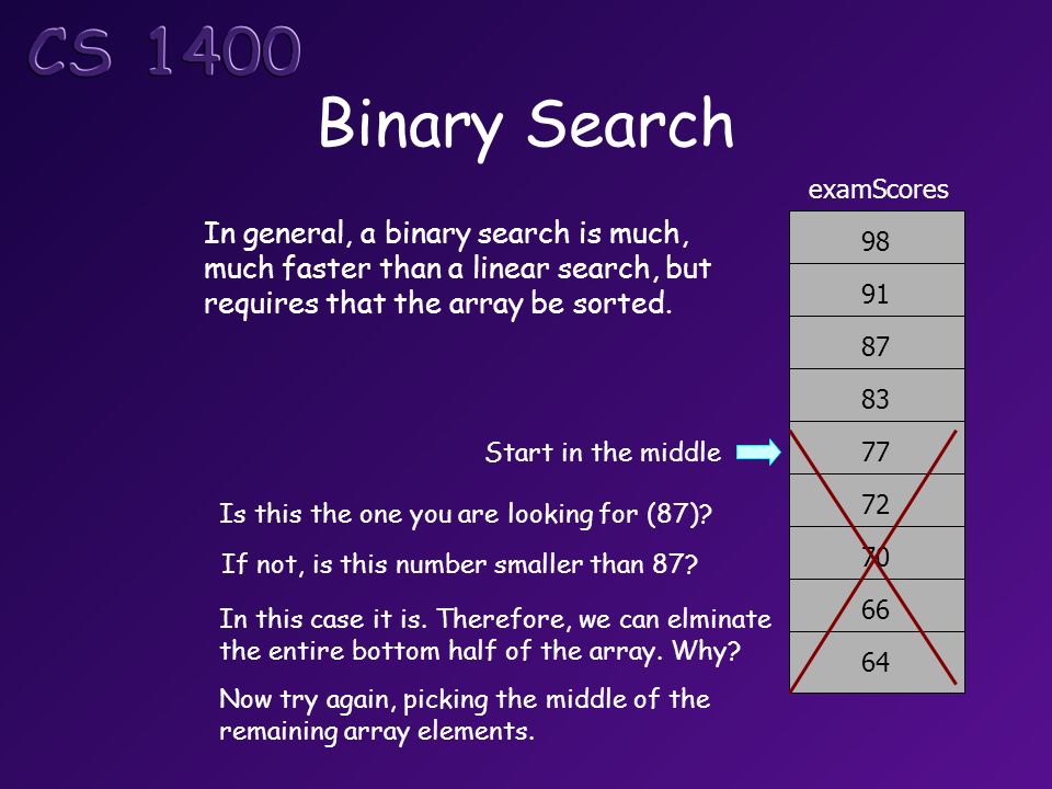 Searching and Sorting Topics Linear and Binary Searches Selection Sort ...