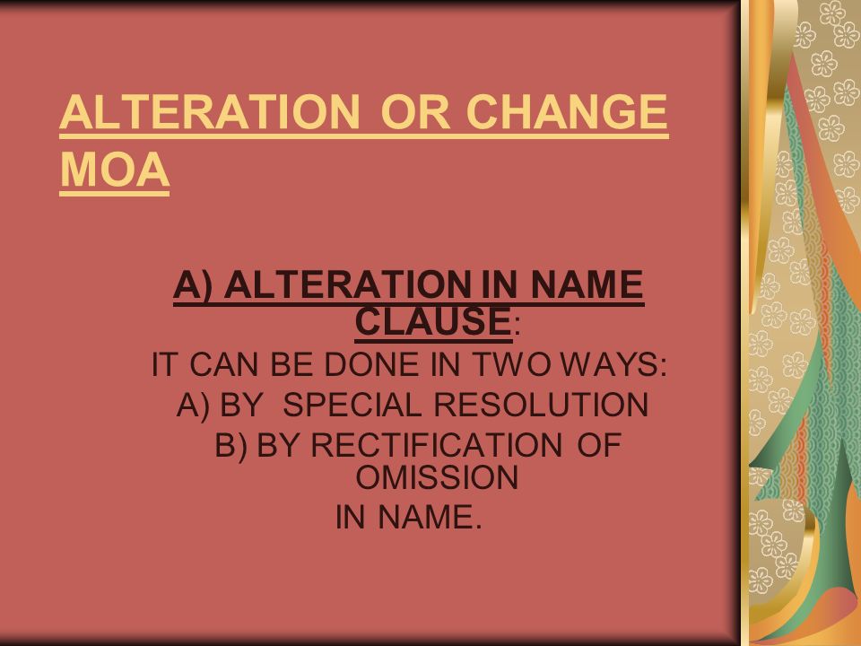 alteration of name clause