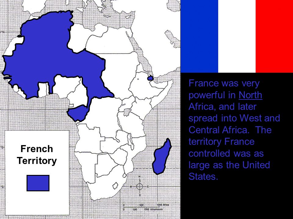 France was very powerful in North Africa, and later spread into West and Central Africa.