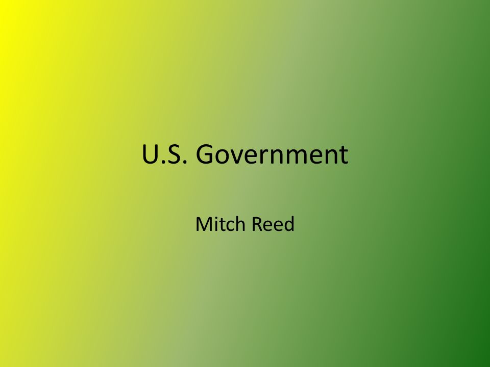 U.S. Government Mitch Reed