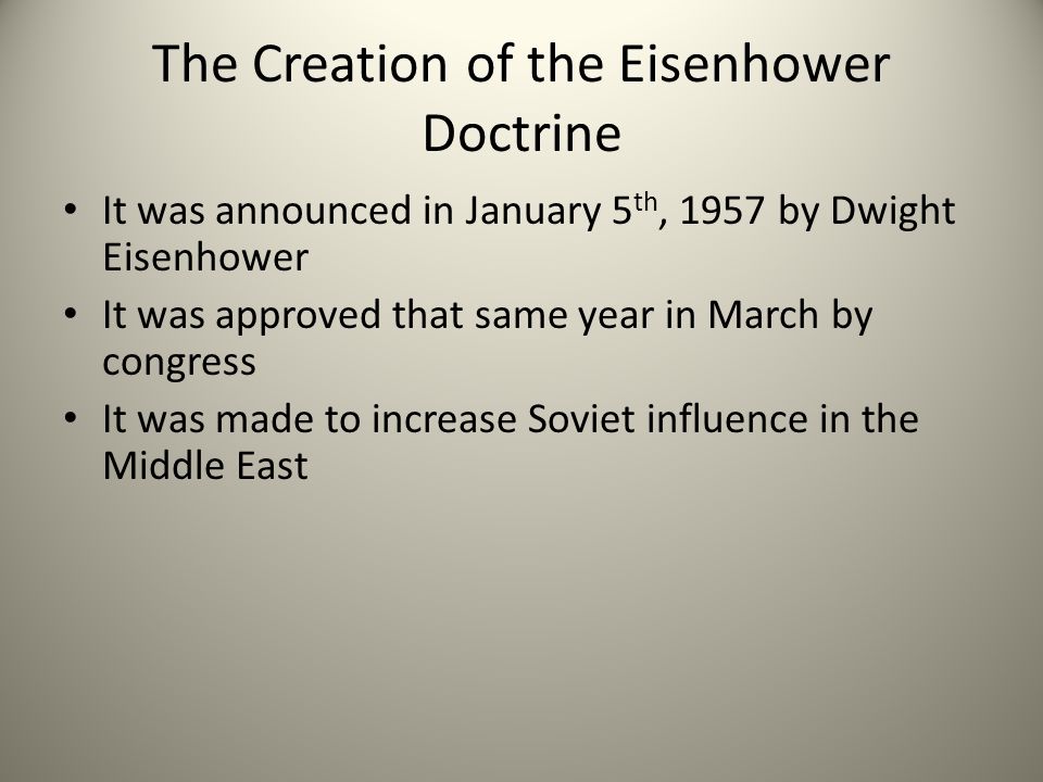 Eisenhower Doctrine Patrick Halloran Conor Carrier. - ppt download