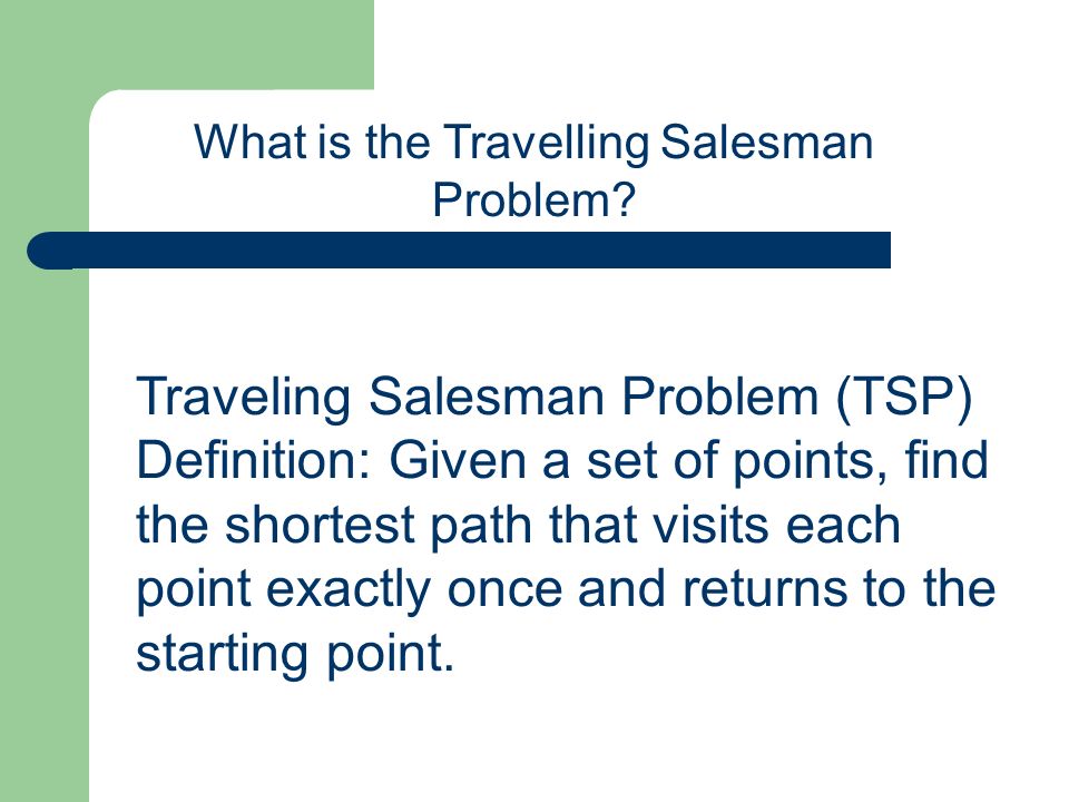 solve travelling salesman problem
