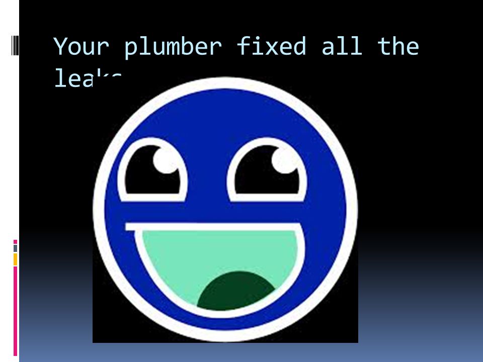 Your plumber fixed all the leaks