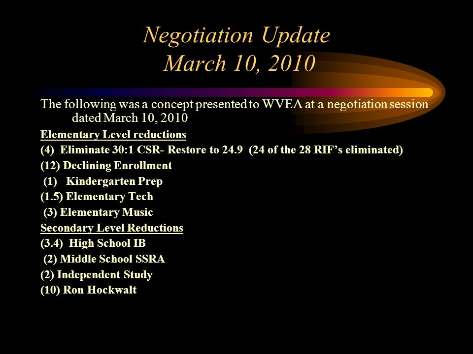 Walnut Valley Educators Association Negotiation Update. -  ppt download