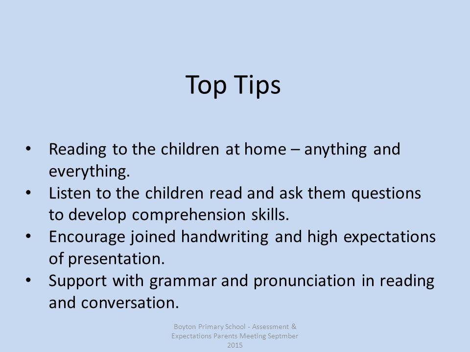 Top Tips Reading to the children at home – anything and everything.
