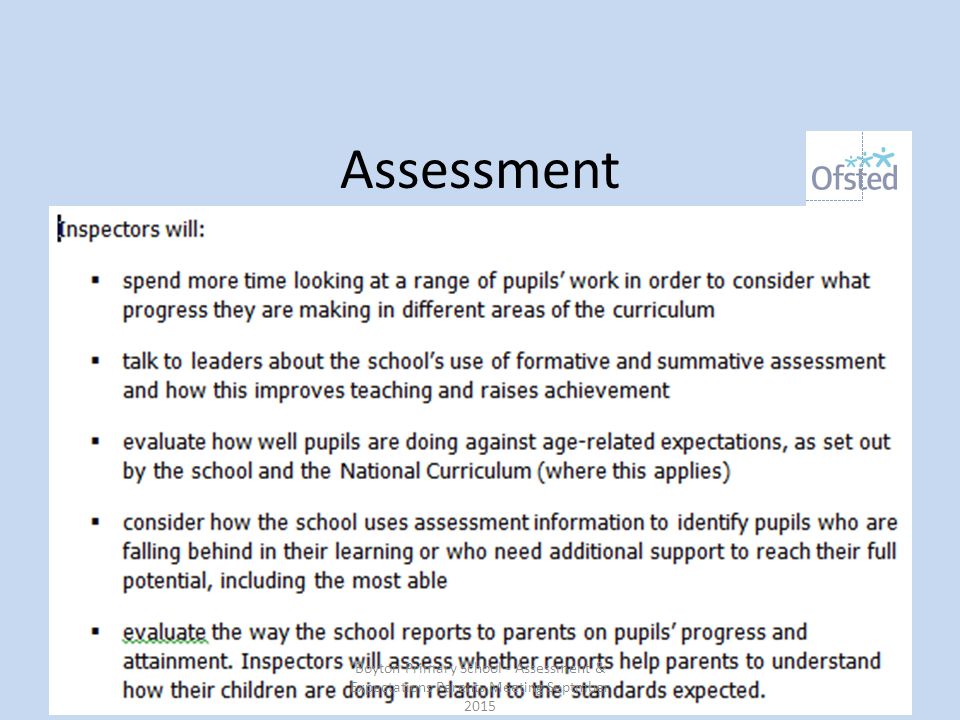 Assessment Boyton Primary School - Assessment & Expectations Parents Meeting Septmber 2015