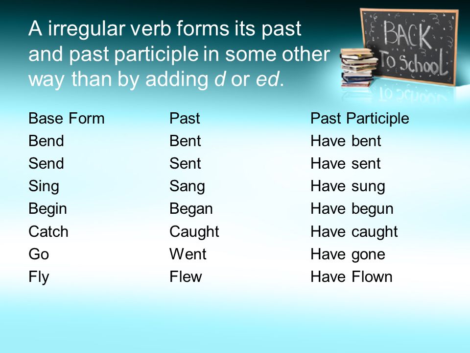Verbs forms in past класс