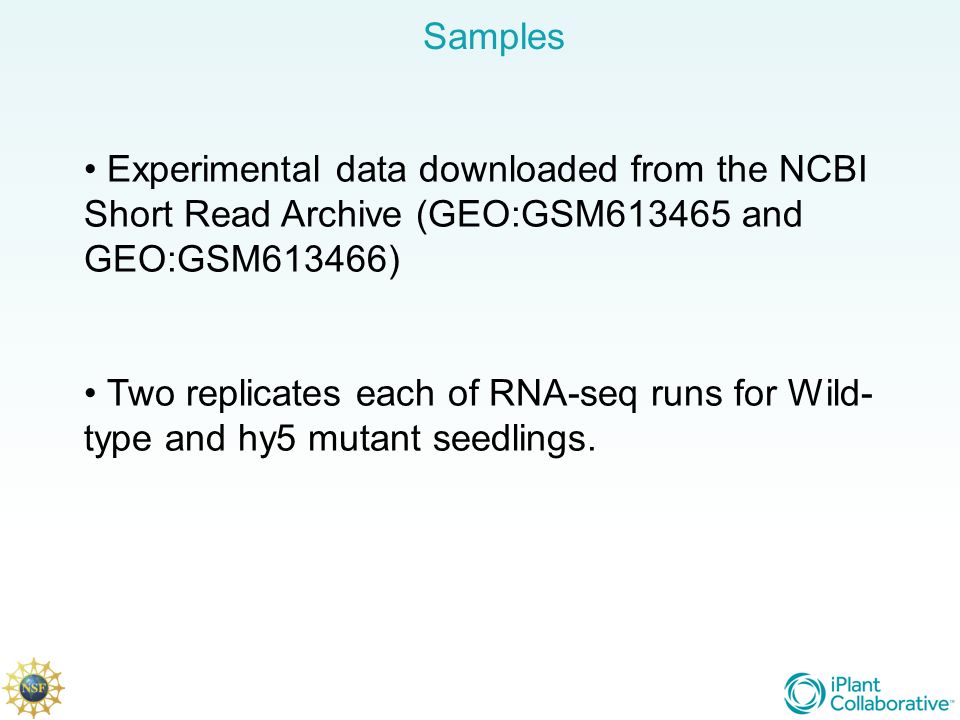 An Introduction to RNA-Seq Transcriptome Profiling with iPlant. - ppt  download