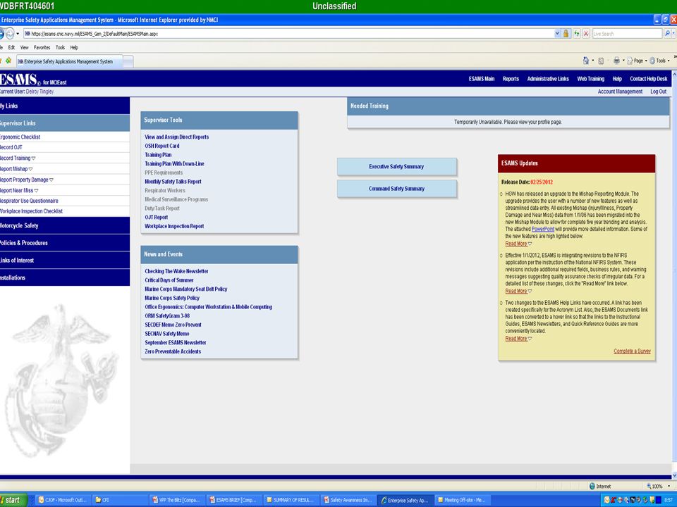 Enterprise Safety And Management System Esams Overview Tool For