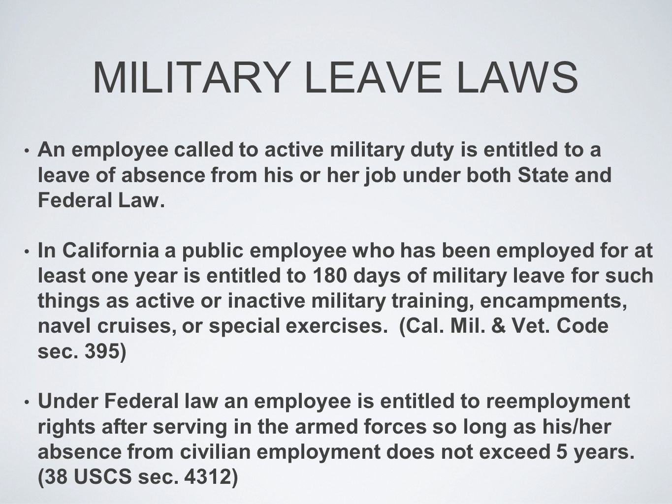 New Military Leave Policy