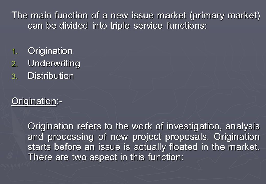 functions of primary market