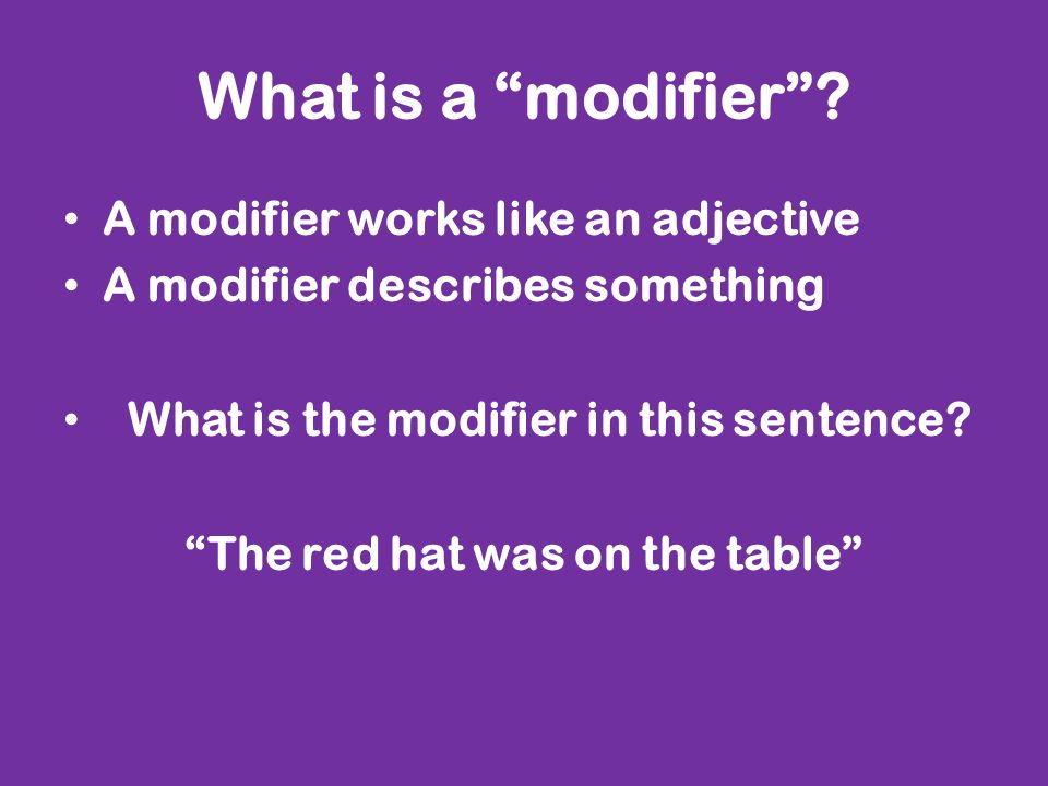 What Is Modifier