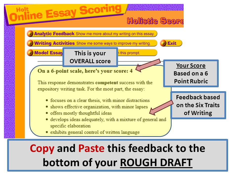 Holt Online Essay Scoring