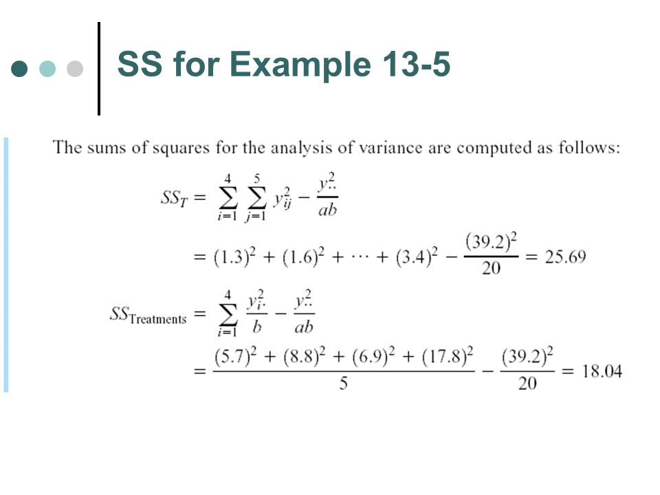 SS for Example 13-5