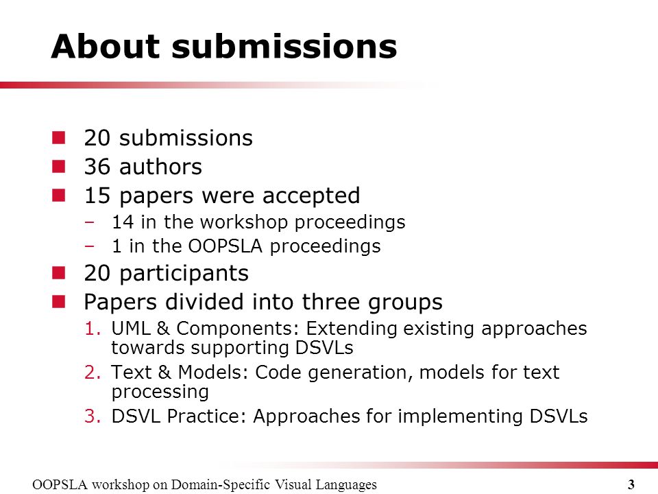 OOPSLA on DomainSpecific Visual Languages 1 JuhaPekka