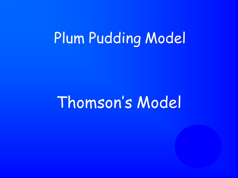 Thomson’s Model Plum Pudding Model